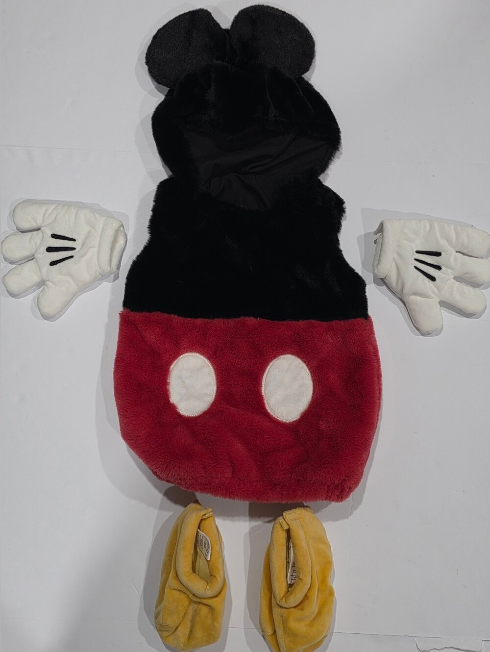 Pottery Barn Kids Mickey Mouse Costume with White Gloves and Yellow Shoes